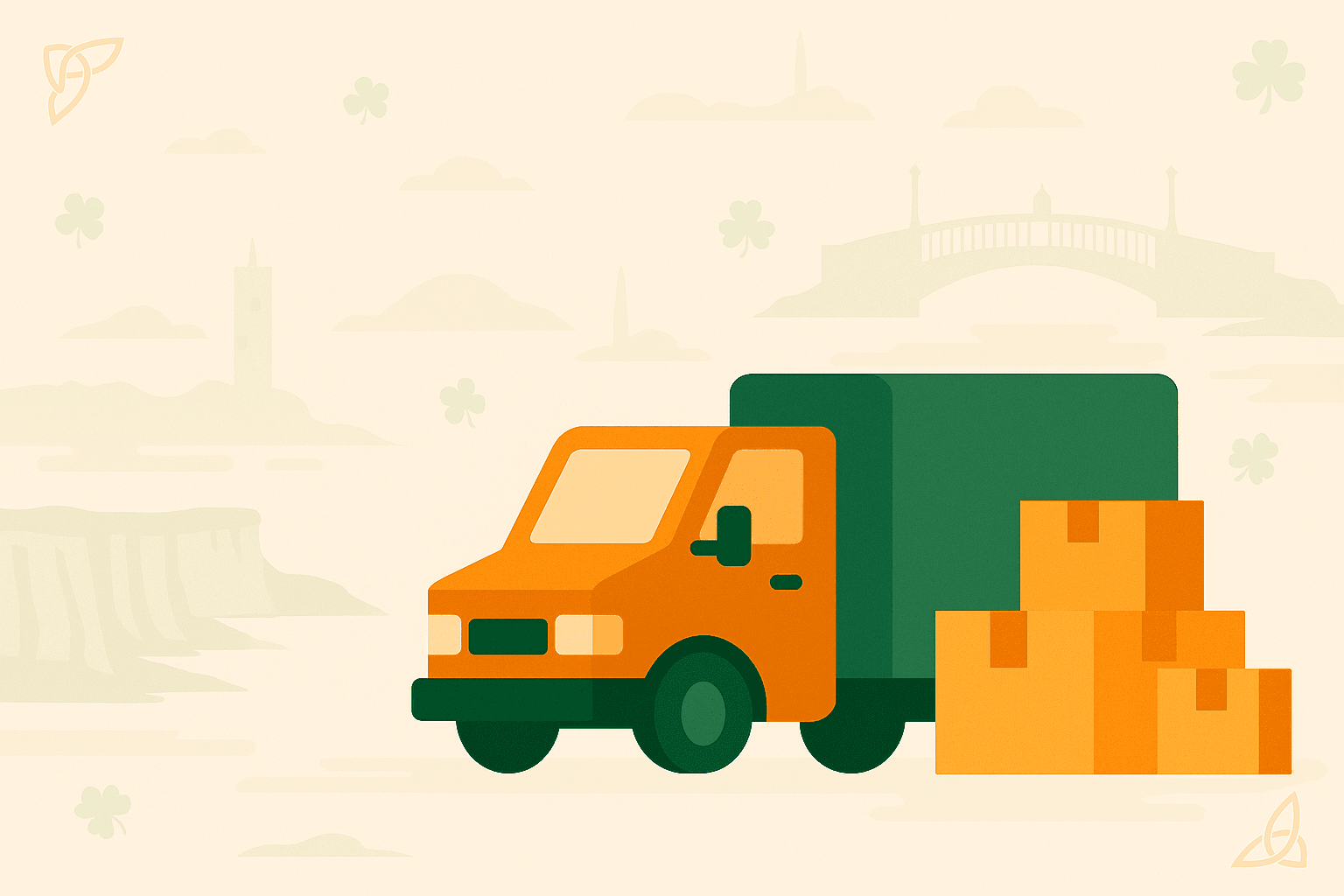 Irish Moving Truck Illustration